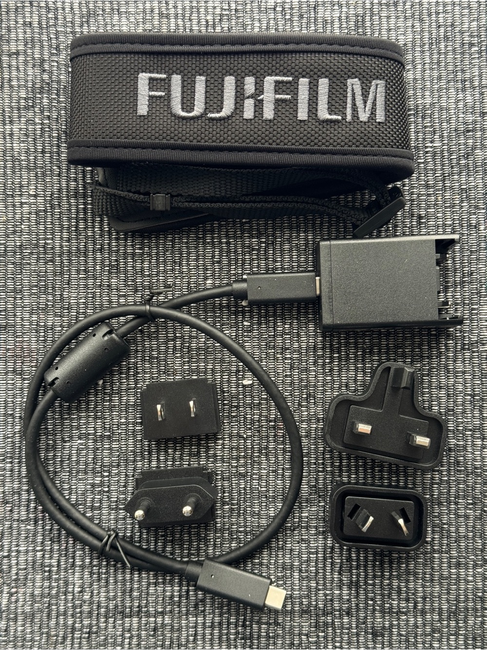 OEM FUJIFILM USB-C Power Adapter Kit w/ Travel Plugs & Strap